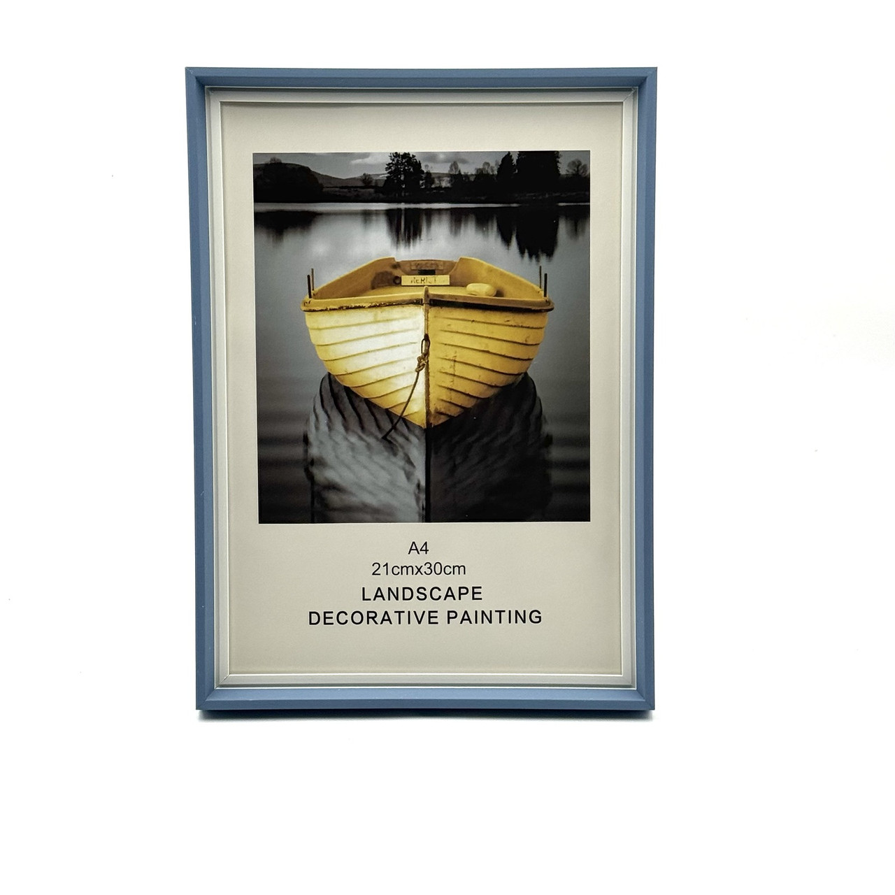 Рамка для фото пластик P243 21*30 блакитна з білою вставкою