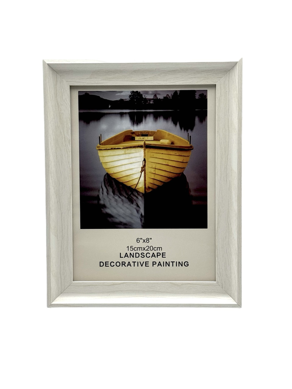 Рамка для фото пластик P68 21*30 молочна з дерев'яною текстурою