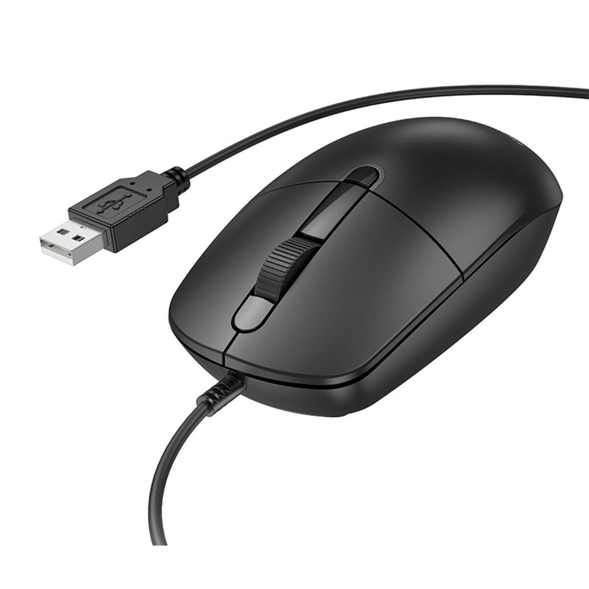 Миша BOROFONE BG17 Morning business wired mouse Black