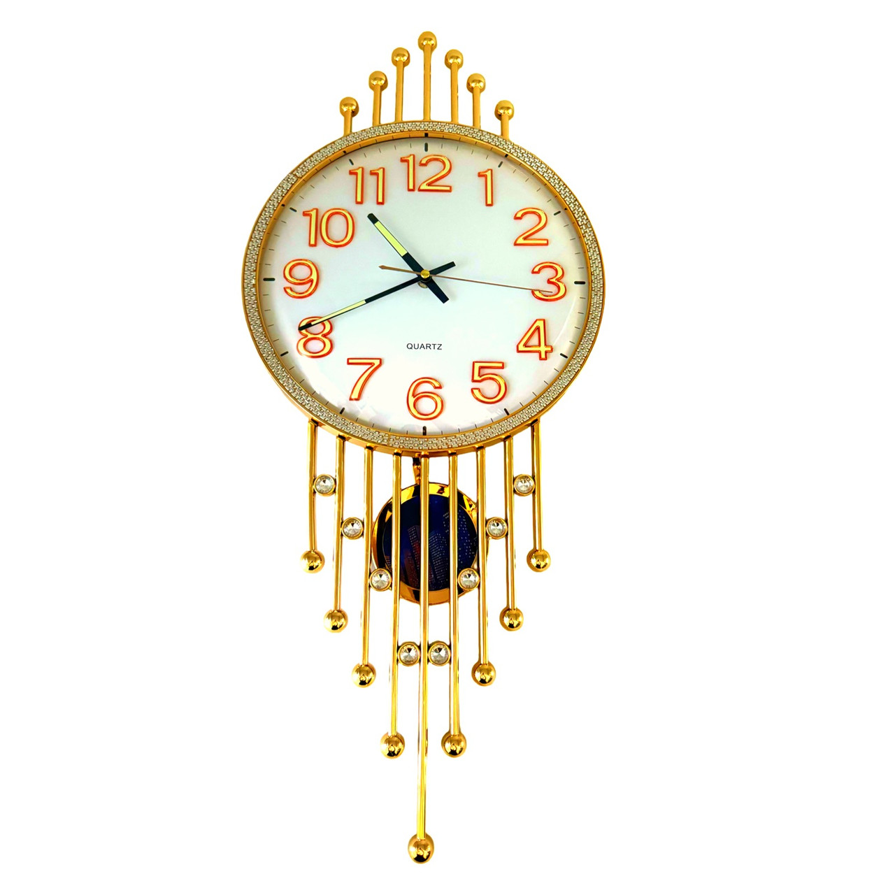 Годинник настінний фосфорний 9268A-1T круглий золотий (74см)