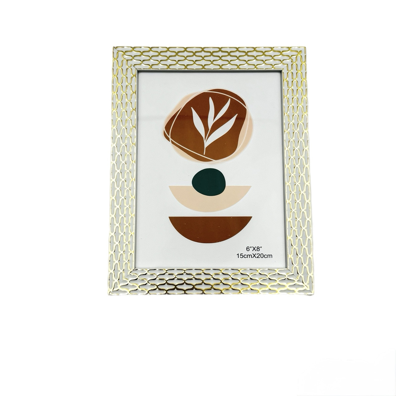 Рамка пластікова 867B 15*20 біла золотим візерунком