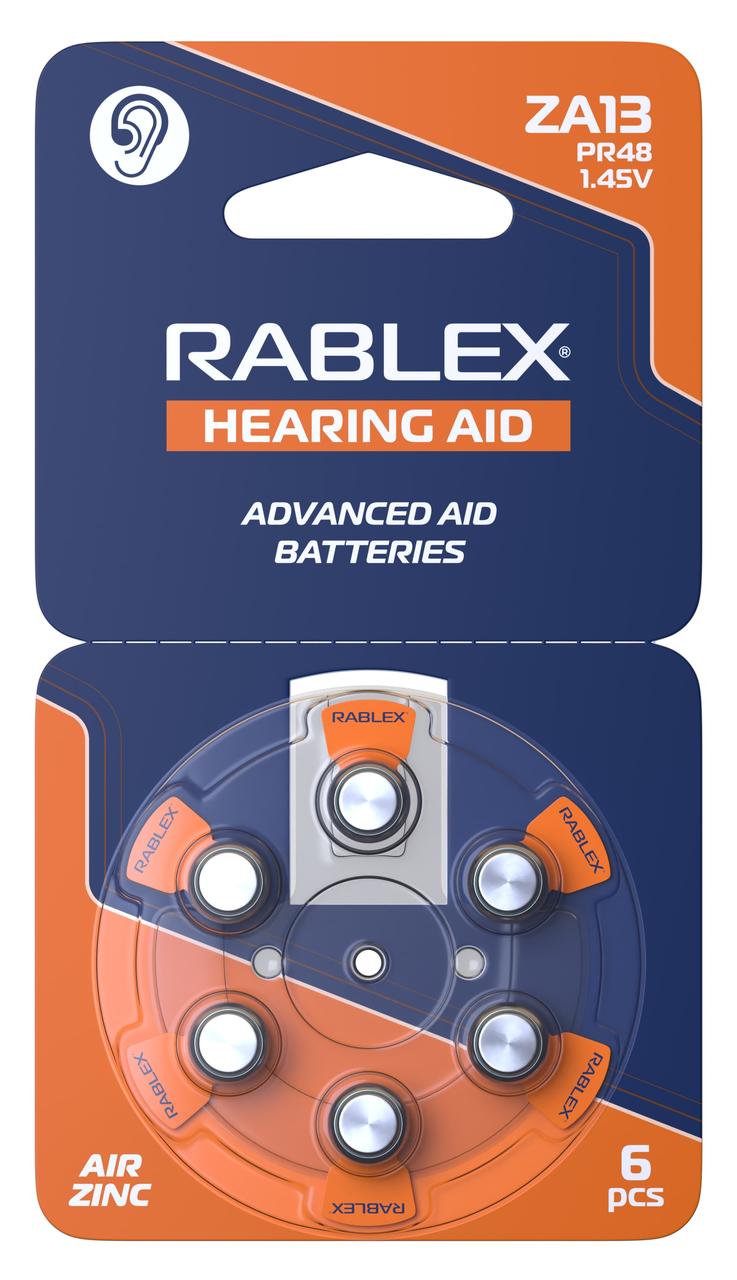 Батарейки Rablex ZA13 Zinc Air 6шт