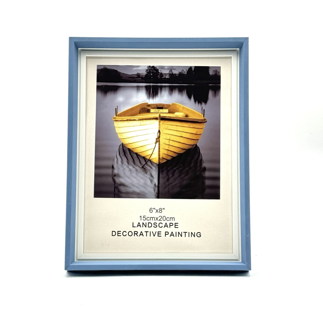 Рамка для фото пластик P243 15*20 блакитна з білою вставкою