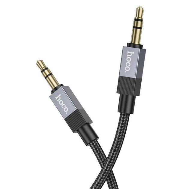 Кабель аудіо AUX адаптер Hoco UPA32 3.5mm to 3.5mm 1 метр тато - тато чорний