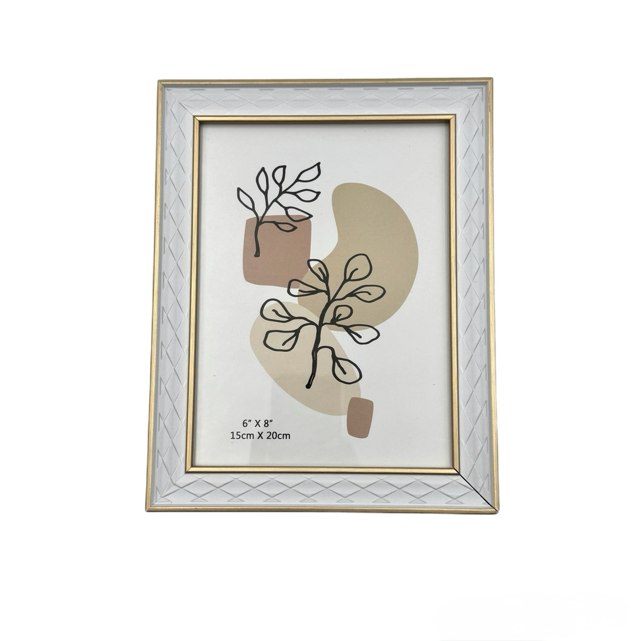 Рамка пластікова 655 15*20 біла золотим ободком