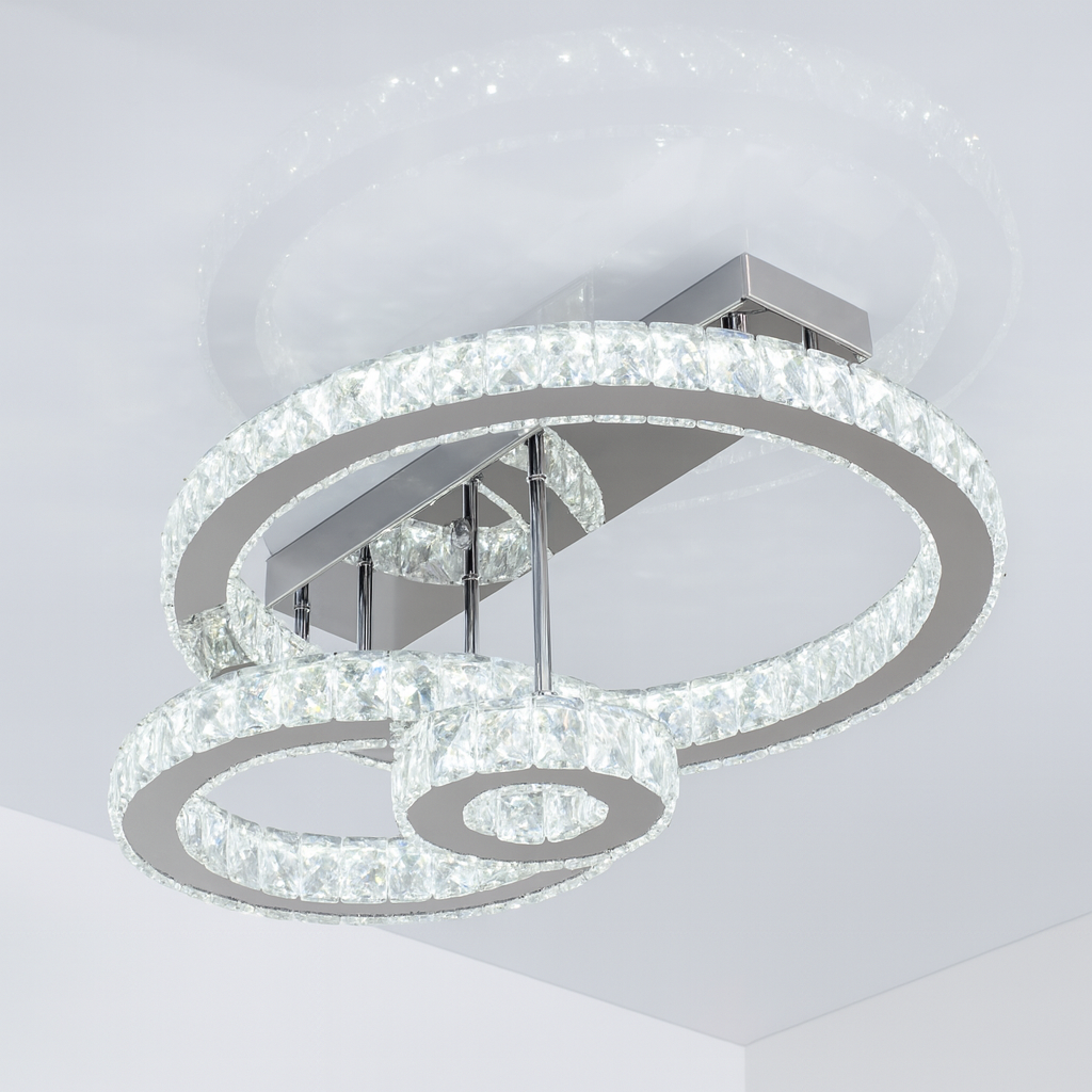 Led люстра з кристалами  Linisoln 150W до 25 м² колір Хром 7708-3D HR, фото 1