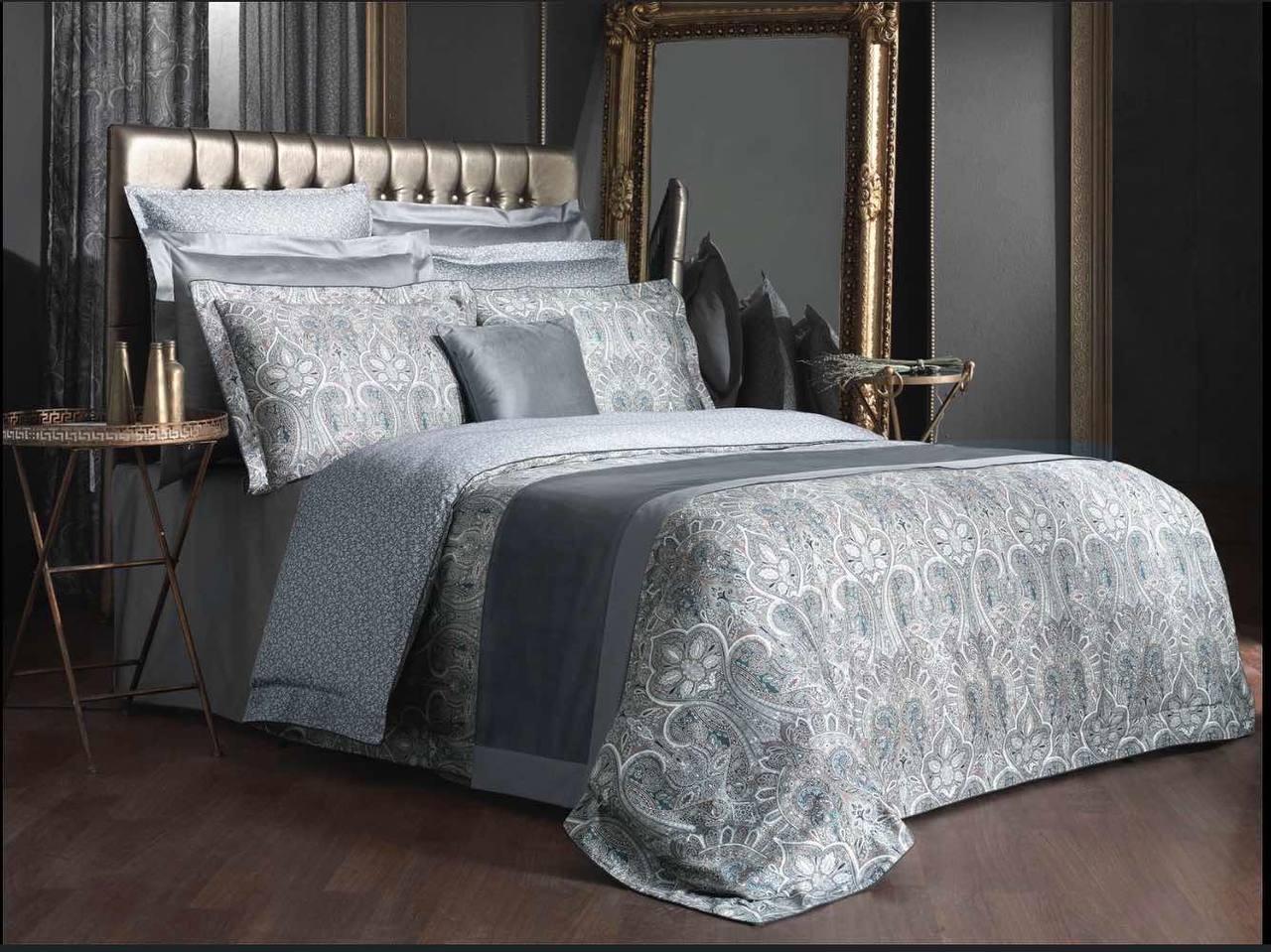 Двоспальний Євро комплект Sarev Isfahan Gri Сатин Преміум, фото 1
