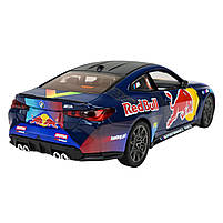 Машина метал BMW M4 G82 БМВ RED BULL LIVERY чорна 1:24 світло звук відкр.двері 20*8*5,5см (68292A), фото 5