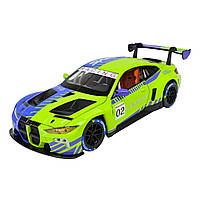 Машина метал BMW M4 GT3 БМВ зелена 1:24 світло звук відкр.двері 21*8,5*6см (68282A(PG), фото 2