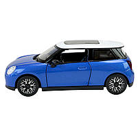 Машина метал Mini Cooper Міні Купер синя 1:28 світло звук відкр двері 14*6*5 см (68740B), фото 3