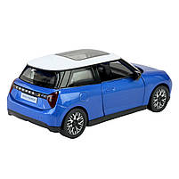 Машина метал Mini Cooper Міні Купер синя 1:28 світло звук відкр двері 14*6*5 см (68740B), фото 5