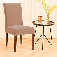 Чохол на стілець універсальний велюровий капучино Love You