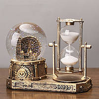 Пісочний годинник з кришталевою кулею та підсвічуванням Золотий