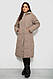 Куртка жіноча двостороння зимова, колір темно-бежевий, 244R24115, фото 4