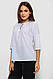 Блуза однотонна, колір білий, 230R1121-7, фото 3