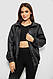 Бомбер жіночий з принтом, колір чорний, 257R72-2, фото 2