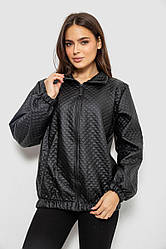 Бомбер жіночий з принтом, колір чорний, 257R72-2 XXL, 52