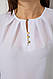 Блуза однотонна, колір білий, 230R1121-8, фото 5