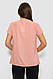 Блуза однотонна, колір пудровий, 230R112, фото 4