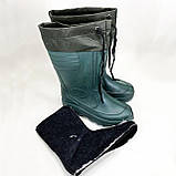 Чоботи гумові високі утеплені з підв'язкою 44р 29см, чоботи гумові для риболовлі, фото 9