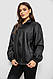 Бомбер жіночий із принтом, колір чорний, 257R72-1, фото 4