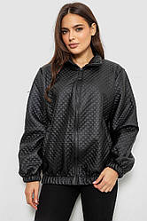 Бомбер жіночий із принтом, колір чорний, 257R72-1 M, 46