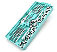 Набір мітчиків та плашок для нарізування різьблення 20 шт (вуглецева сталь)