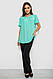 Блуза однотонна, колір м'ятний, 230R112-15, фото 2