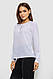 Блуза однотонна, колір білий, 230R1122-5, фото 3