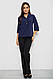 Блуза однотонна, колір синій, 230R96-1, фото 2