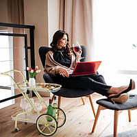 Сервірувальна візок з 2 полицями зі скла і заліза, 80 x 43 x 85 см