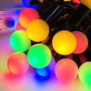 Гірлянда Кульки USB LED 5 м, 50 лампочок, 8 режимів різнокольорова | Світиться гірлянда для декору з кольорових кульок