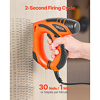 Електричний цвяхозабивач VEVOR, степлер 2 в 1, калібр 18, 15 мм, з 1000 скобами та 1000 цвяхами, а також нековзною гумовою ручкою.