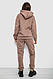 Спортивний костюм жіночий на флісі, колір темно-бежевий, 257R85, фото 4