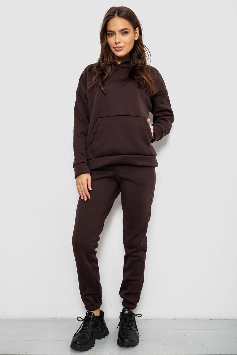 Спортивний костюм жіночий на флісі, колір шоколадний, 257R85, фото 1