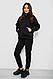 Спортивний костюм жіночий на флісі, колір чорний, 257R85, фото 3