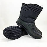 Чоботи чоловічі чорні утеплені 42р 26см Гумові чоботи короткі рибальські, фото 4