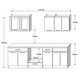 Кухня модульна Еверест Еко набір №3 дуб сонома/німфея альба (білий) 2.4 м стільниця Скай (DTM-071058), фото 4