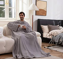 Плед флісовий у формі халата з рукавами довгий 140x170см