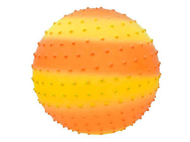 Мяч для фітнесу 40см 300г помарачево-жовтий масажний ПВХ MS 4508 ТМ METR