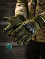 Зимові рукавички, олива, теплі на меху ВТ7628