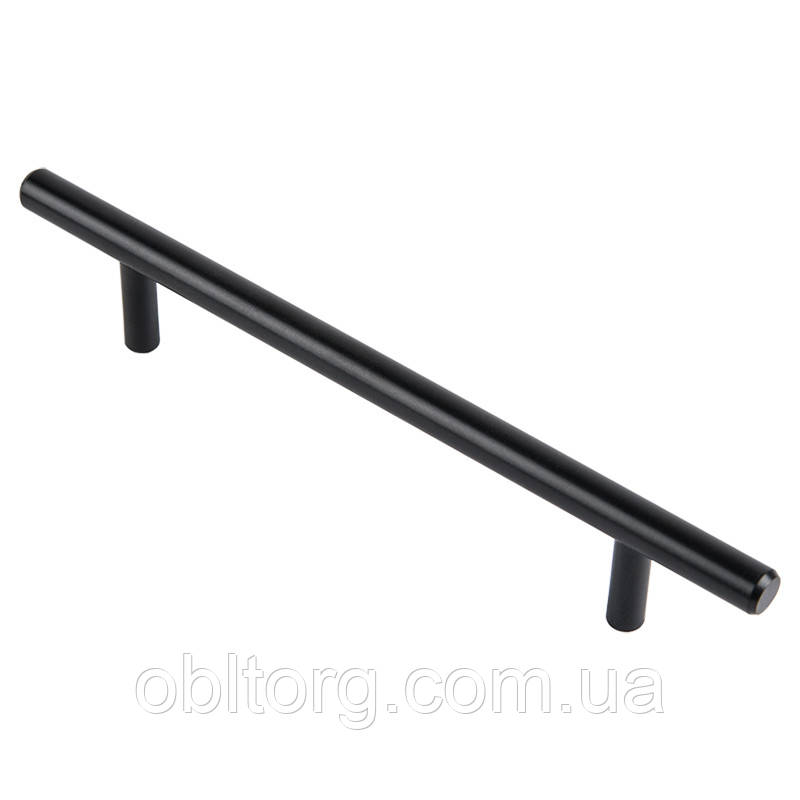 Ручка меблева 128мм чорна релінг, фото 1