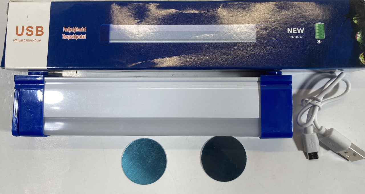 Ліхтарик акумуляторний магніт лампа світлодіодна підвіс USB LED світильник для кемпінгу 17см