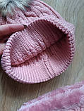 Дитяча шапка з бубоном на дівчинку / Onesize / 2-6 років / ОГ 50-52, фото 2