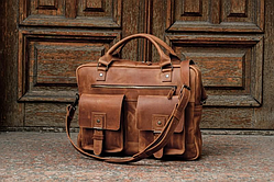 Портфель для документів коричневий А4,портфель для ноутбука,чоловічий шкіряний діловий портфель