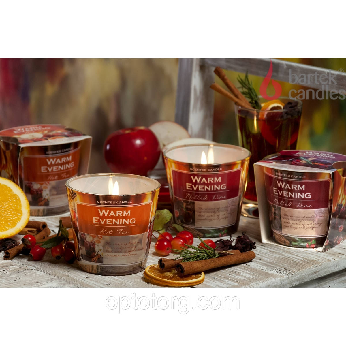 Свічки ароматизовані в склянці BARTEK Warm Evening, фото 1