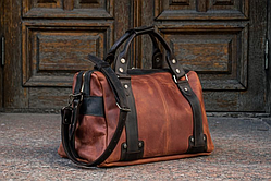 Саквояж чоловічий 40см*27см коричневий,дорожня сумка шкіра,чоловіча сумка повсякденна
