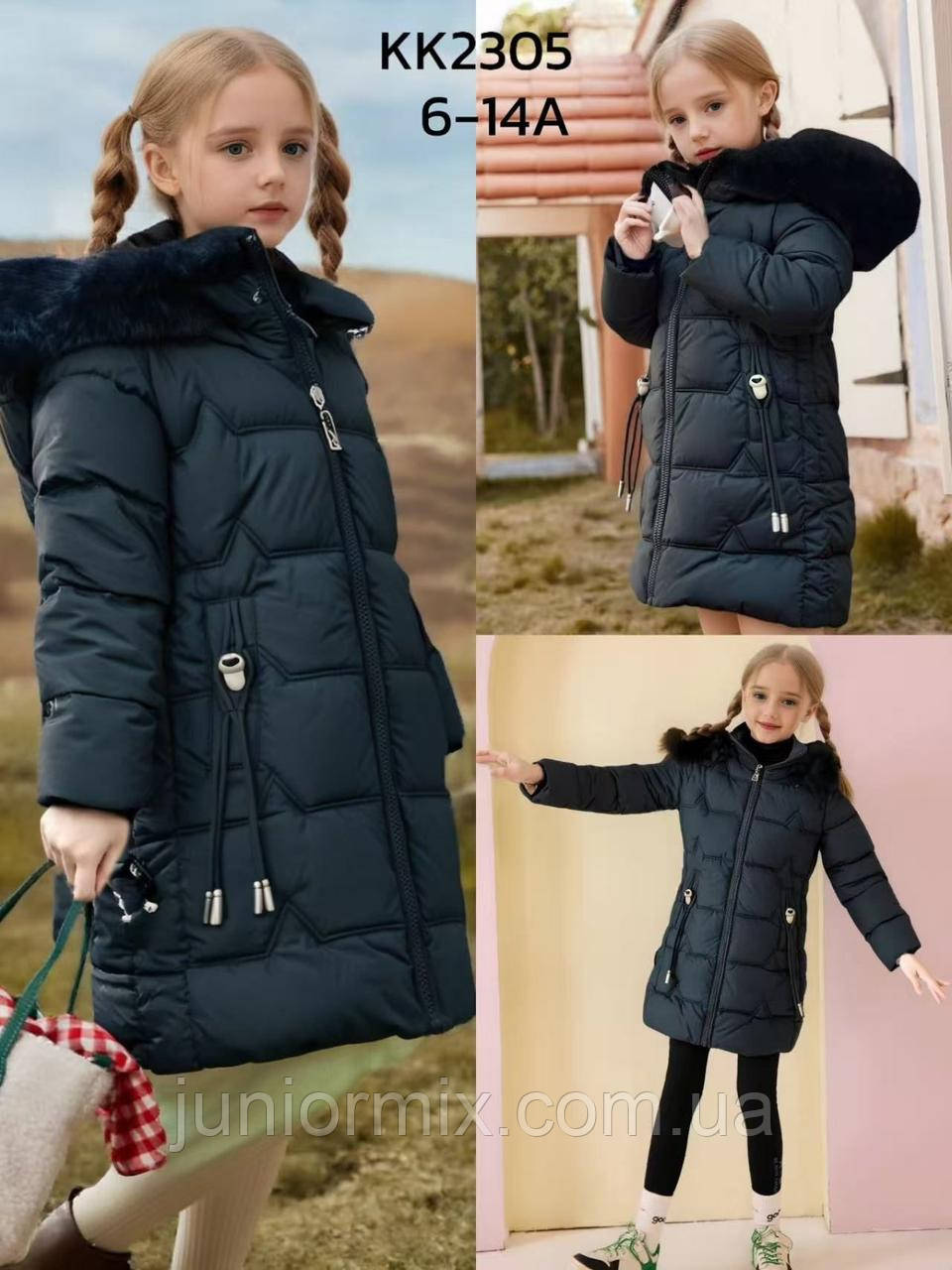 Зимові дитячі куртки для дівчаток оптом Happy star