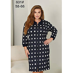 Жіночий трикотажний халат з начосом Розміри: 58,60,62,64,66 (49457)