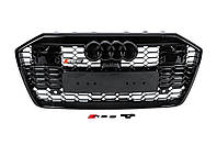 Передняя решетка RS-Style (с ACC, черная) для Ауди A6 C8 2018- гг